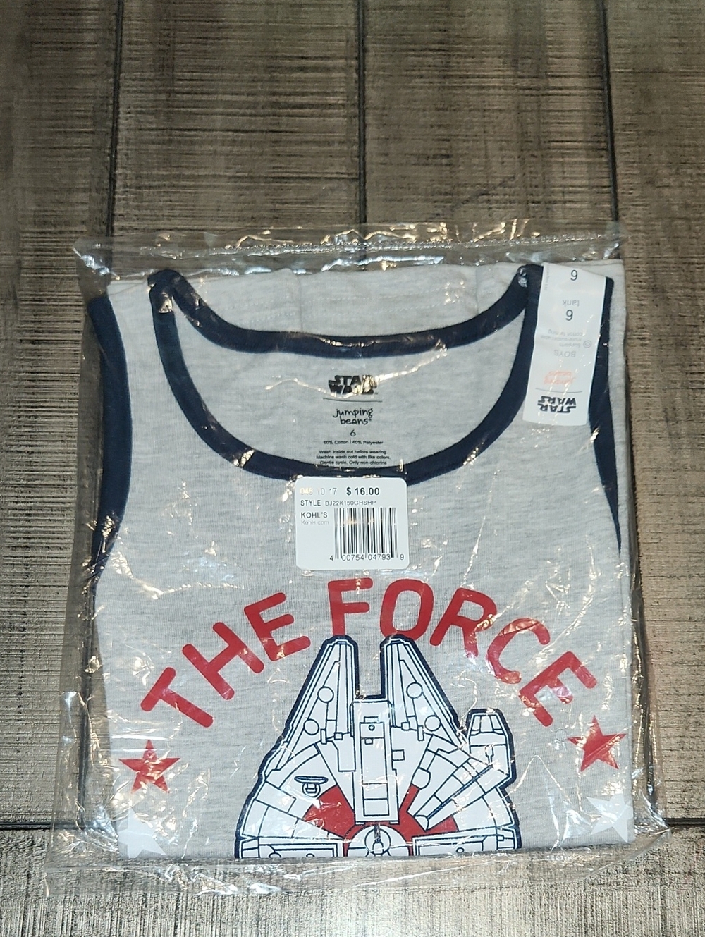 NWT Star Wars Kids Gray Tank Top